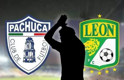 Silueta de futbolista y logos de Pachuca y León/Foto El Sol de México.