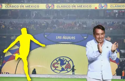 Silueta de jugador y Emilio Azcárraga aplaudiendo/Foto Récord.