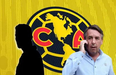 Silueta de jugador y Emilio Azcárraga con telefono/Foto Marca.