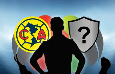 Silueta de jugador y escudo de América y otro incógnito/Foto TV Azteca.