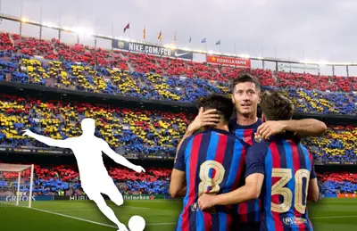 Silueta de jugador y jugadores del Barcelona celebrando/Foto La Sexta.
