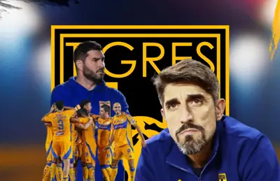 Veljko Paunovic, jugadores de Tigres y André Pierre Gignac/Foto Tigres.