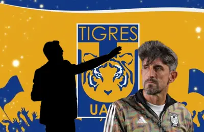 Veljko Paunovic y silueta de entrenador con mano arriba/Foto Hinos.