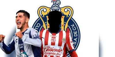 Víctor Guzmán junto a futbolista de incógnito de Chivas / FOTO X