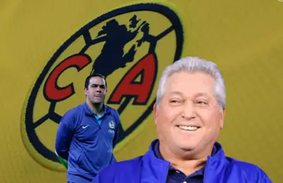 Víctor Manuel Vucetich riendo y André Jardine/Foto Club América.