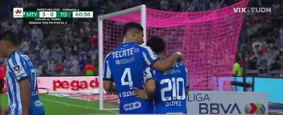 Ya son 3 goles a favor de Monterrey.