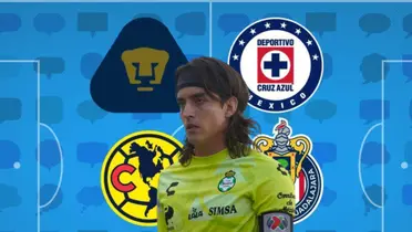 Escudos de los cuatro grandes del fútbol mexicano y Carlos Acevedo | Foto: ESPN