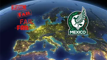 Perfil del continente europeo y junto a él el escudo de la selección de México/ Pinterest
