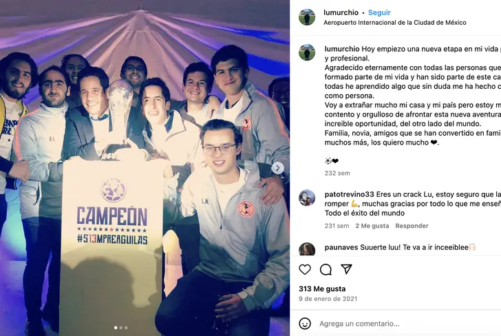 Luciano Murchio y su despedida en América / FOTO INSTAGRAM