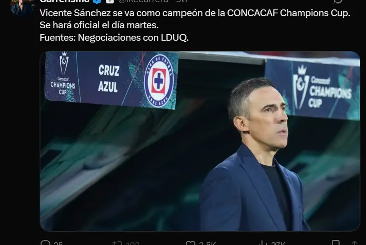 Tomada de 'X'.