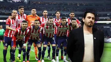 Amaury Vergara y jugadores de Chivas posando/ Foto Chivas.
