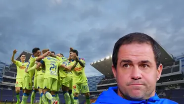 André Jardine y jugadores del América celebrando/ Foto Puebla.
