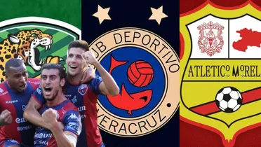 Atlante junto a los escudos de Jaguares, Veracruz y Atlético Morelia / FOTO Facebook