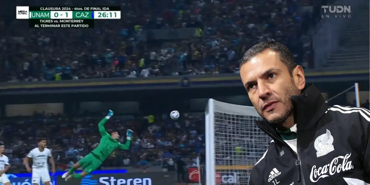Captura de pantalla de la transmisión de TUDN, del error de Julio González y gol de Cruz Azul.