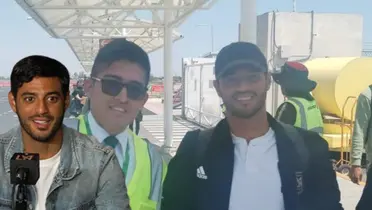 Carlos Vela junto a trabajador de aeropuerto / FOTO Instagram