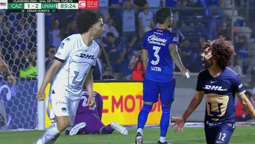 César Huerta en el Pumas vs Cruz Azul. Foto: SS de TUDN