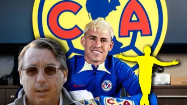 Cristian Calderón, Emilio Azcárraga y silueta de jugador/ Foto N+.