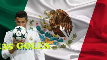 Cristiano Ronaldo junto a la bandera de México / FOTO REUTERS