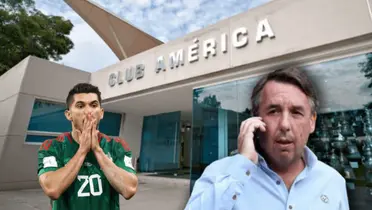 Emilio Azcárraga hablando por teléfono y Henry Martín/ Foto Sports Illustrated.