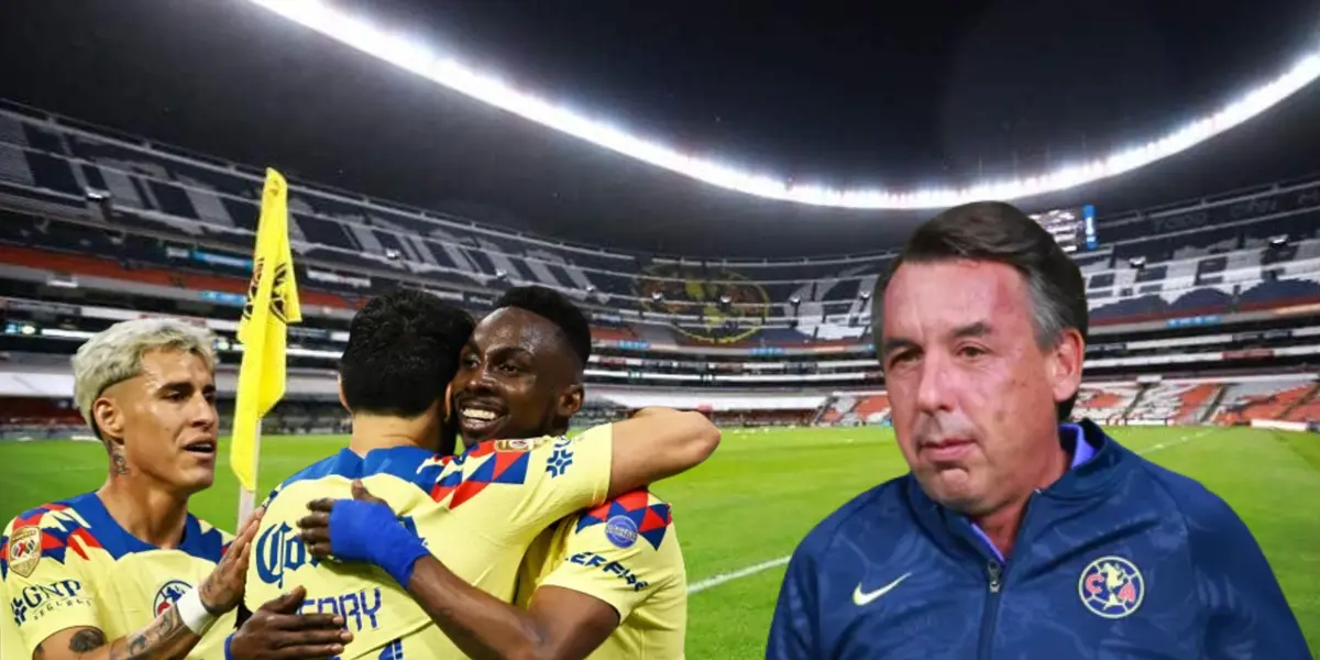 Emilio Azcárraga molesto y jugadores del América abrazados/ Foto Marca.