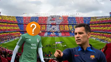 Estadio del Barcelona y Rafael Márquez señalando a un jugador de México/ Foto SPORT.