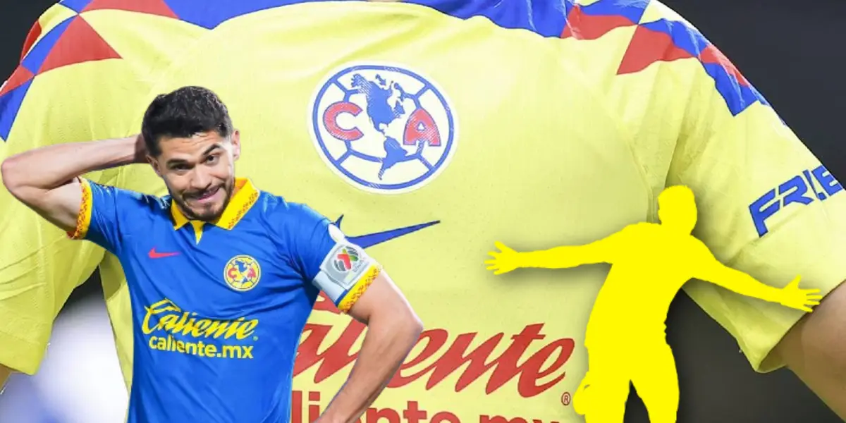 Henry Martín lamentándose y silueta de futbolista/ Foto América.