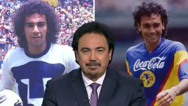 Hugo Sánchez con la playera de Pumas y de América. Foto 1: Bolavip. Foto 2: Récord.