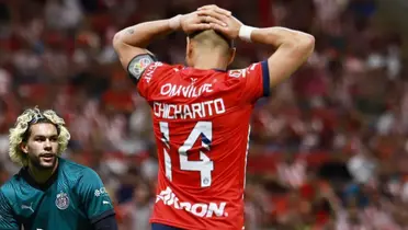 Javier Hernández lamentándose en partido con Chivas. Foto: Claro Sports