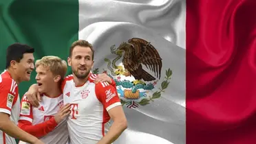 Jugadores del Bayern Múnich junto a la bandera de México / FOTO MUNDO DEPORTIVO