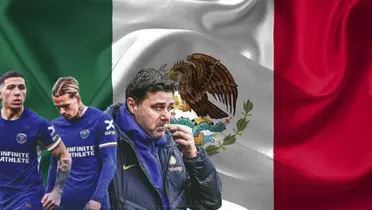 Jugadores del Chelsea junto a la bandera de México / FOTO 90 min