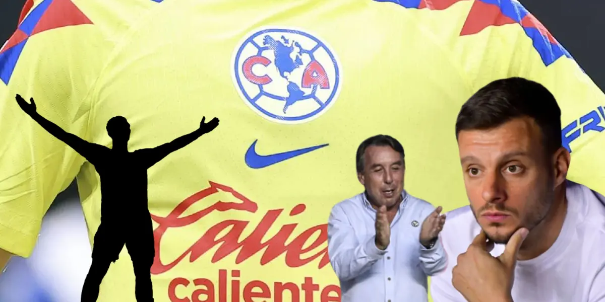 Martín Anselmi, Emilio Azcárraga y silueta de jugador/ Foto Juan Fútbol.