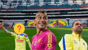 Nahuel Guzmán riendo y a su lado un jugador del América y André Jardine/ Foto Esto.