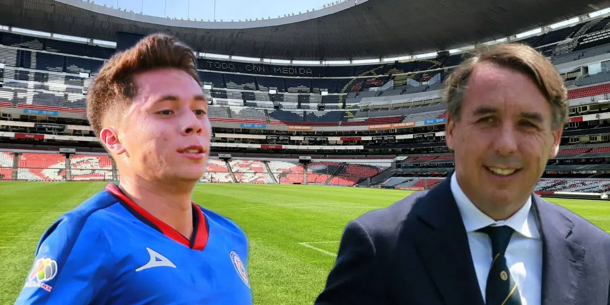 Rodrigo Huescas y Emilio Azcárrga, al fondo el Estadio Azteca / Foto Mexsport