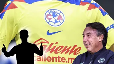 Silueta de futbolista y Emilio Azcárraga riendo a su lado/ Foto Club América.