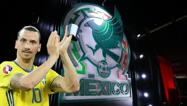 Zlatan Ibrahimovic junto al escudo de la Selección Mexicana / FOTO AP