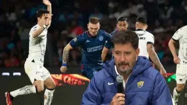 Pumas vs Cruz Azul en la fas regular del Claususra 2024 y Gustavo Lema | Foto: Diario de México 