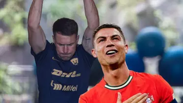 Aaron Ramsey y Cristiano Ronaldo/Foto Pumas.