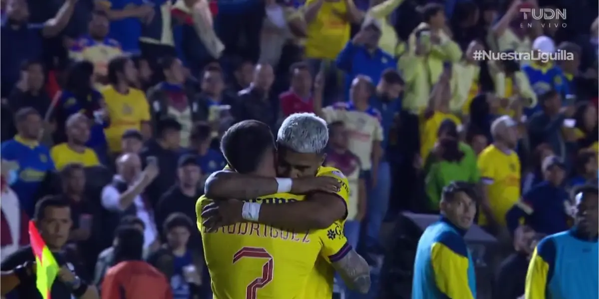 Aguirre tras gol. Captura de TUDN