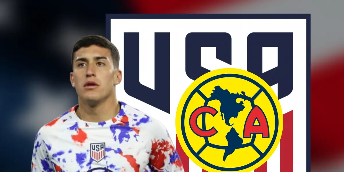 Alejandro Zendejas, escudo del América y logo del USMNT/Foto 4k Wallpapers.