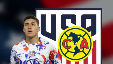 Alejandro Zendejas, escudo del América y logo del USMNT/Foto 4k Wallpapers.