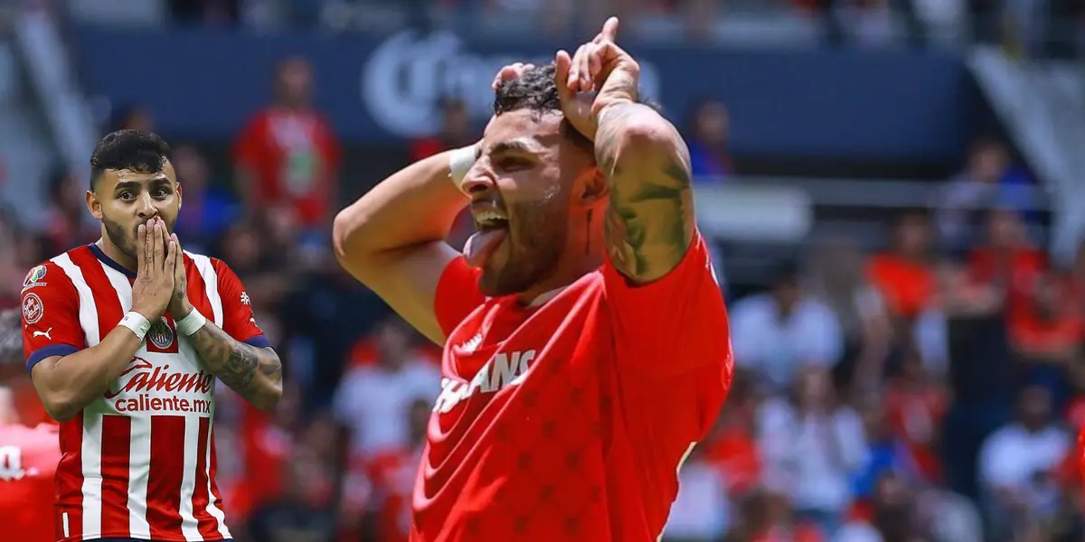 Alexis Vega celebrando en partido con el Toluca. Foto: Toluca