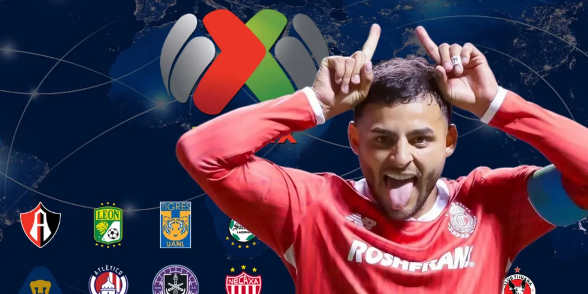 Alexis Vega y escudo de equipos de Liga MX/Foto Linkedin.