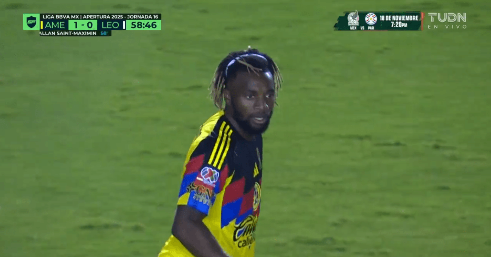 Allan tras gol, captura de TUDN