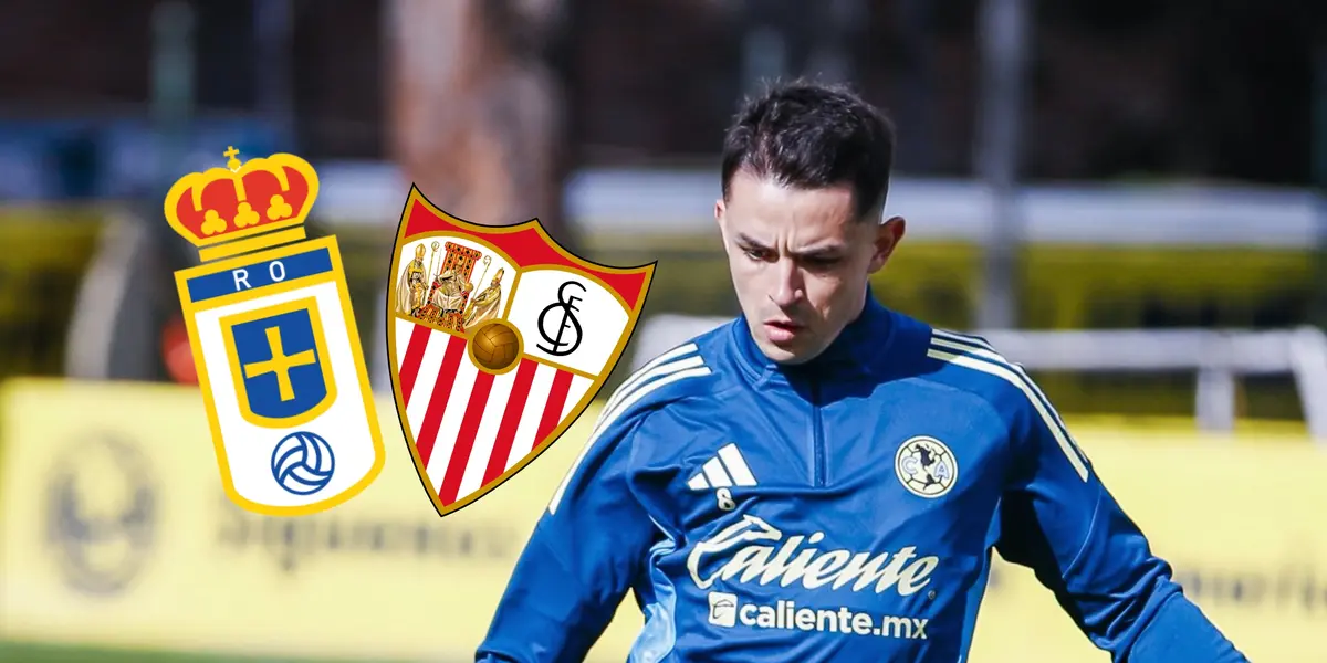 Álvaro Fidalgo, escudo de Sevilla y Oviedo/Foto Club América.