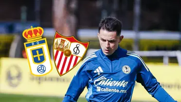 Álvaro Fidalgo, escudo de Sevilla y Oviedo/Foto Club América.