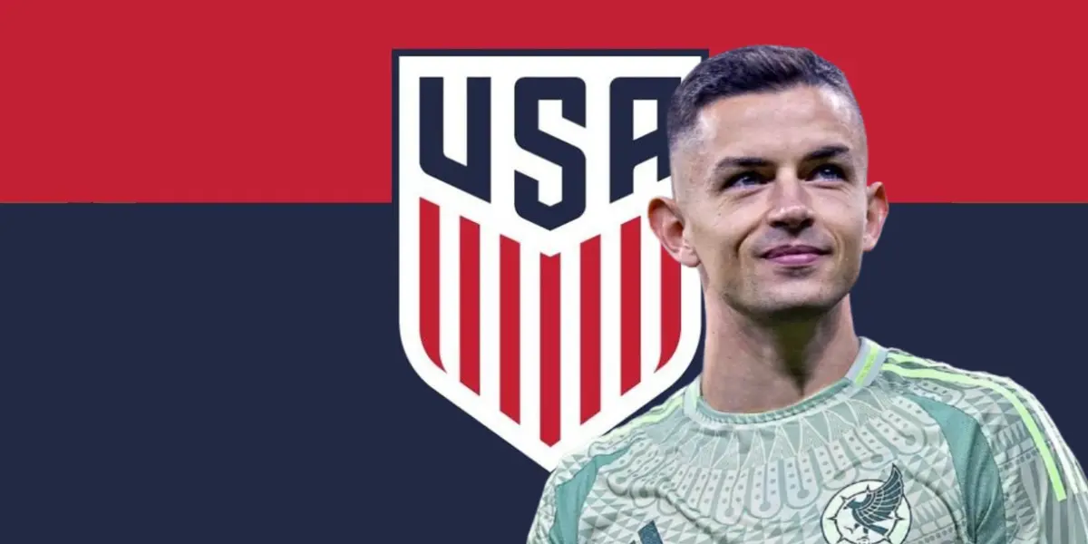 Álvaro Fidalgo junto al escudo de USA / FOTO INSTAGRAM