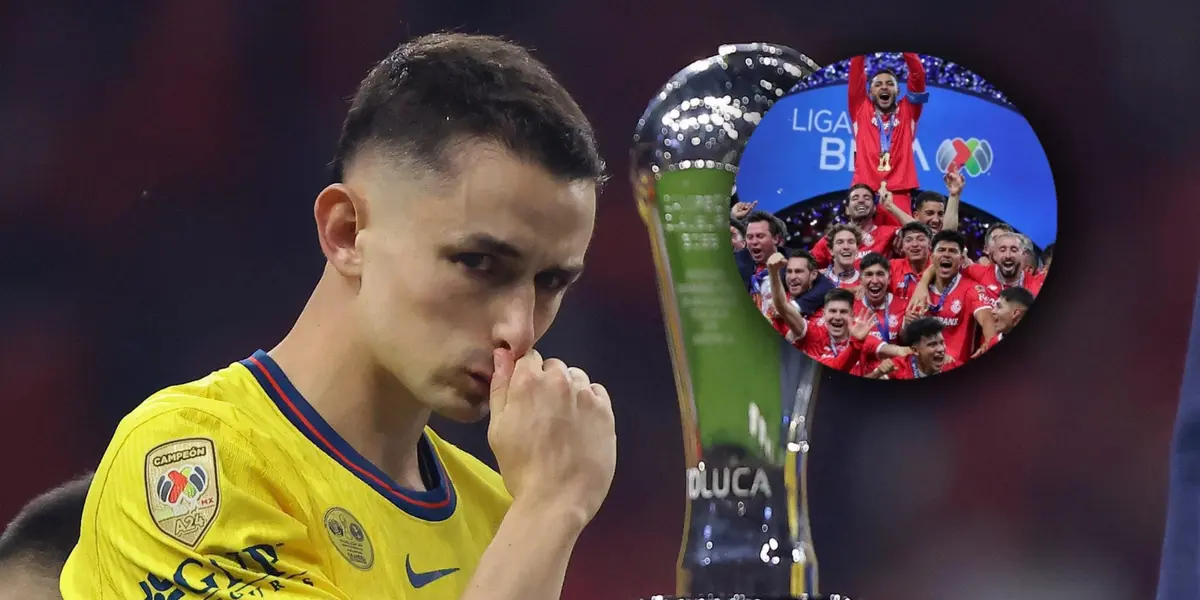 Álvaro Fidalgo triste y jugadores del Toluca/ Foto Roberto Haz.