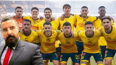 Álvaro Morales junto a jugadores del Club América / FOTO INFOBAE