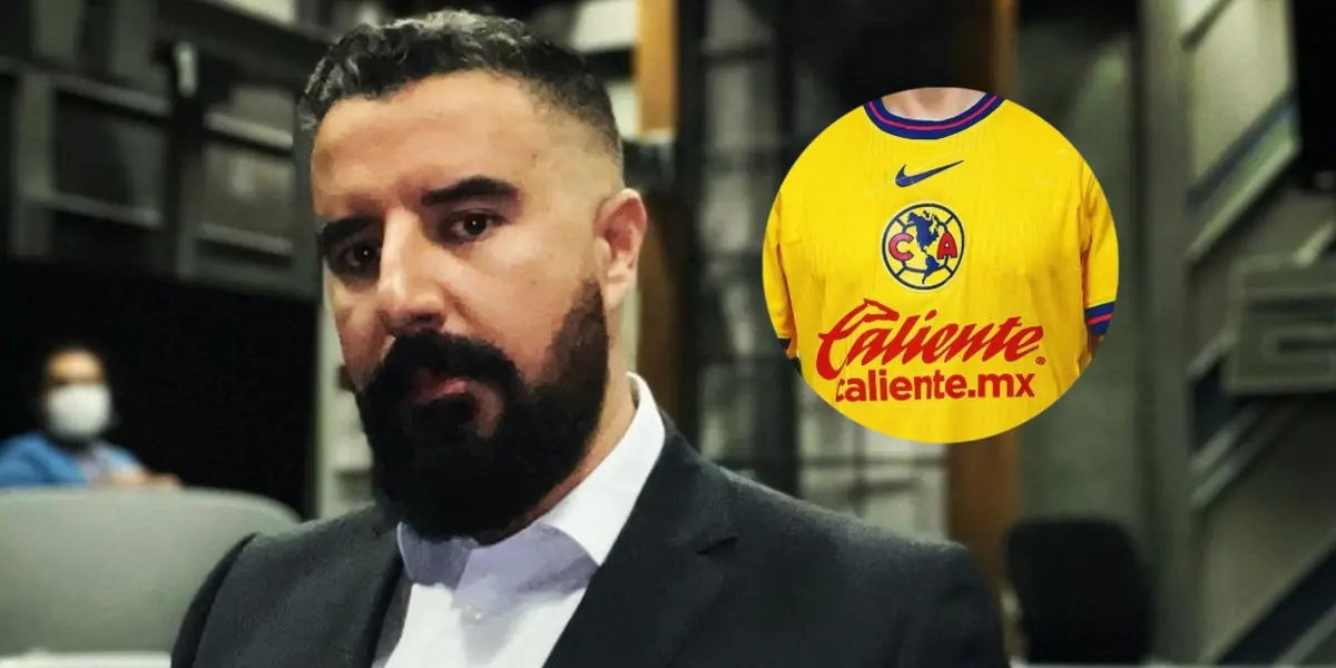 Álvaro Morales y camiseta del América/Foto Milenio.