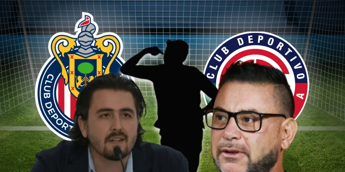 Amaury Vergara, Antonio Mohamed y silueta de futbolista/Foto TV Azteca.